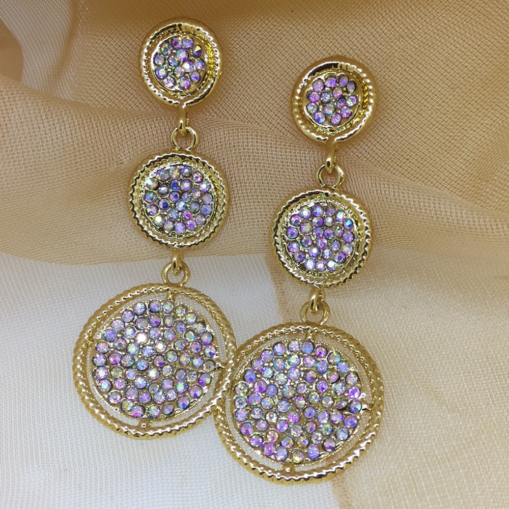 Sparkle Rainbow Crystal Dangle Earrings